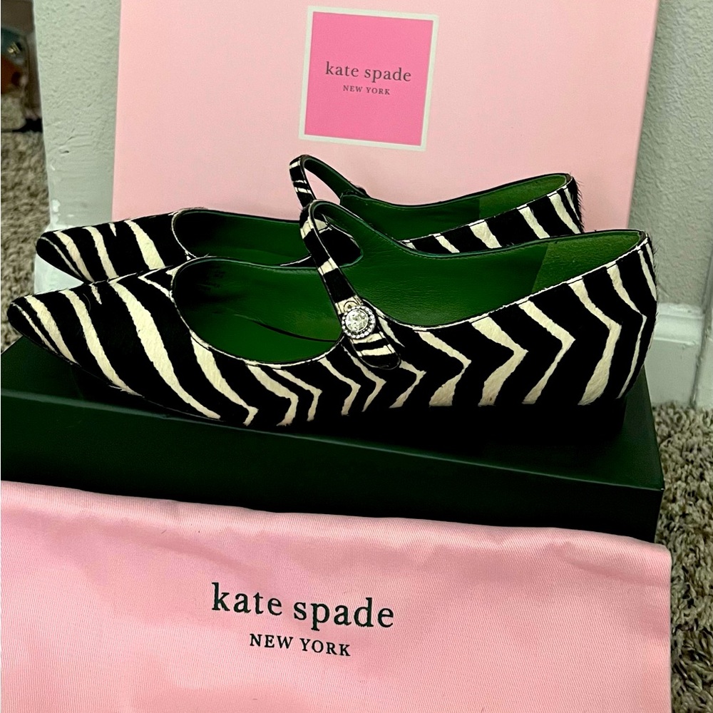Kate Spade zebra flats